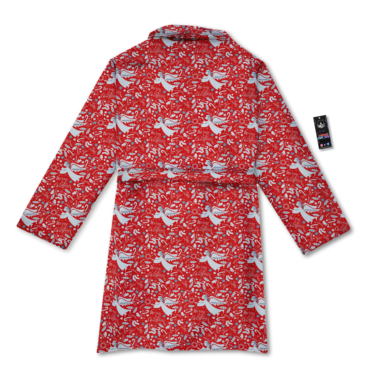 Christmas Angel Print Pattern Bathrobe-grizzshop