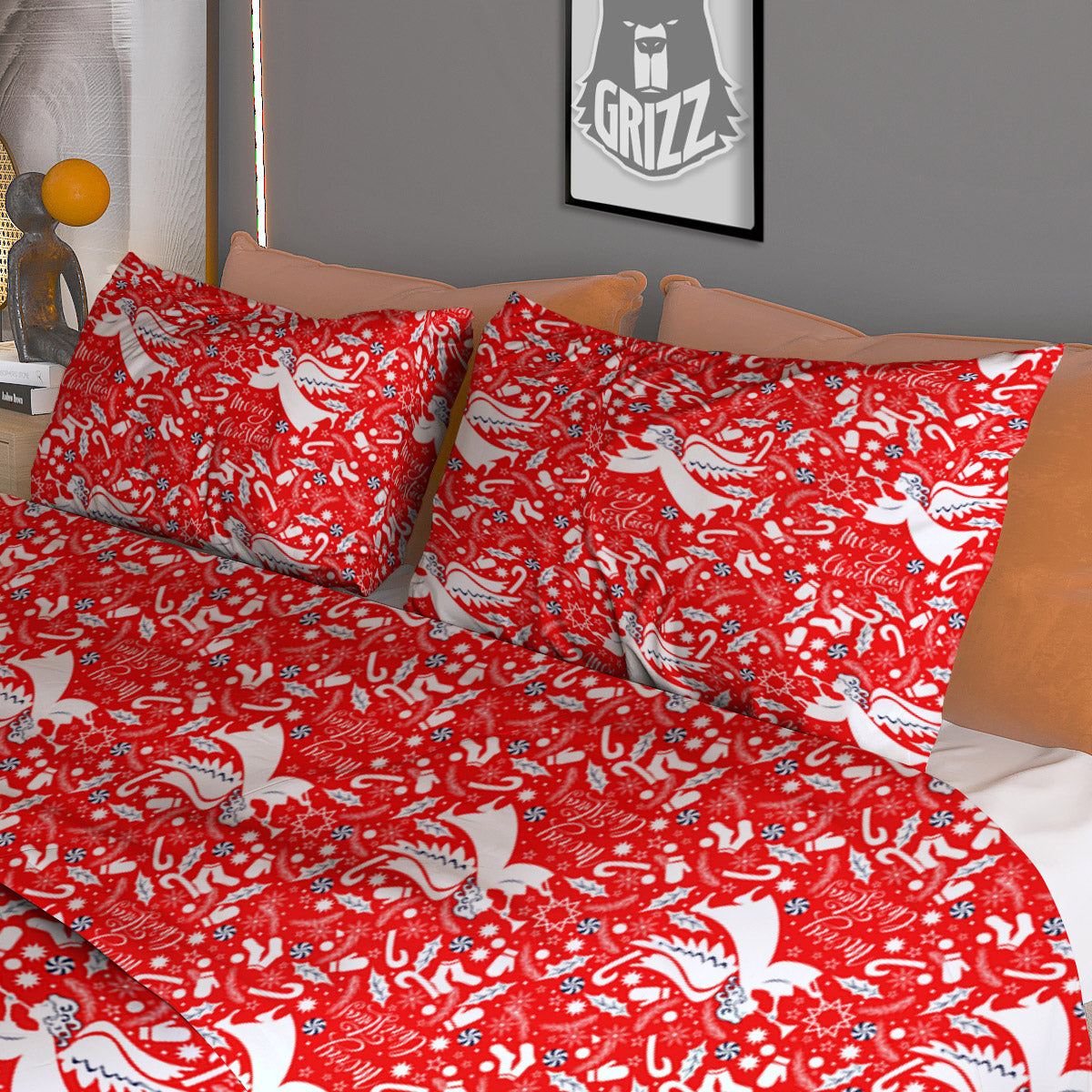 Demon Skull Flaming Print Duvet Cover Bedding Set