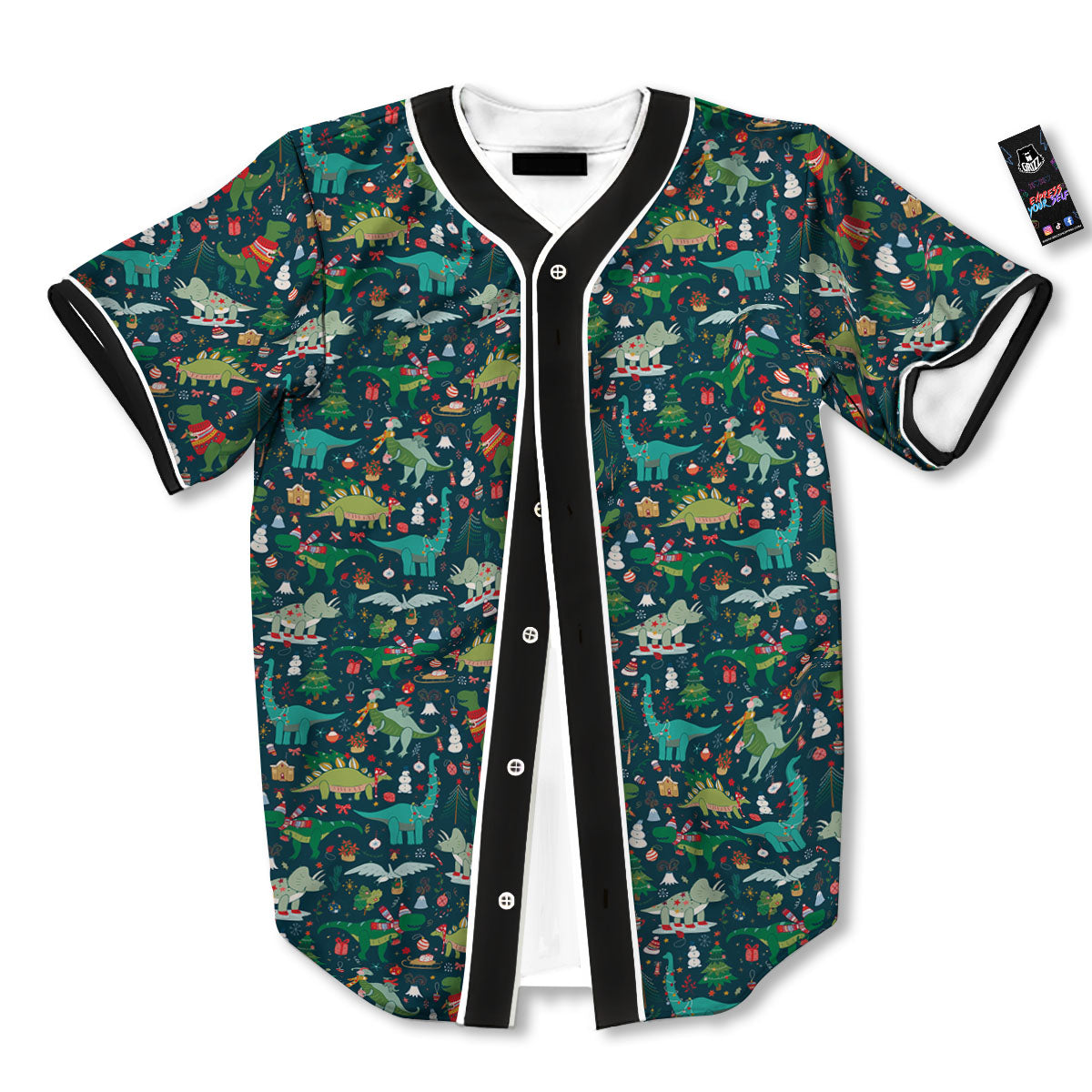 Christmas Animals Fun Print Pattern Baseball Jersey-grizzshop