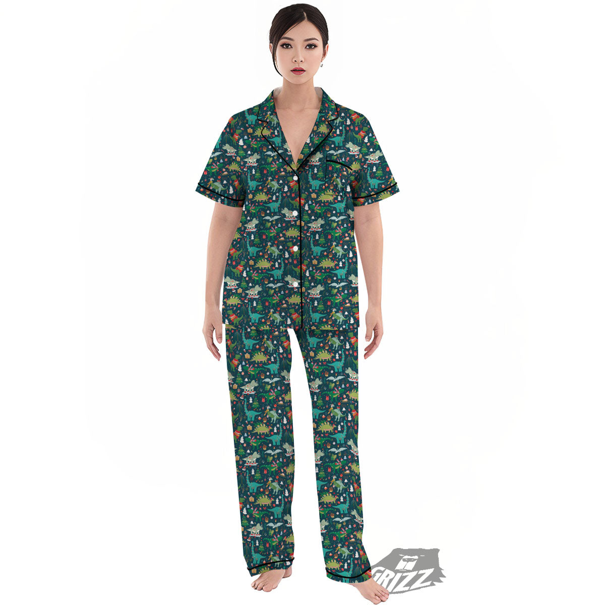 Christmas Animals Fun Print Pattern Women's Pajamas Set-grizzshop