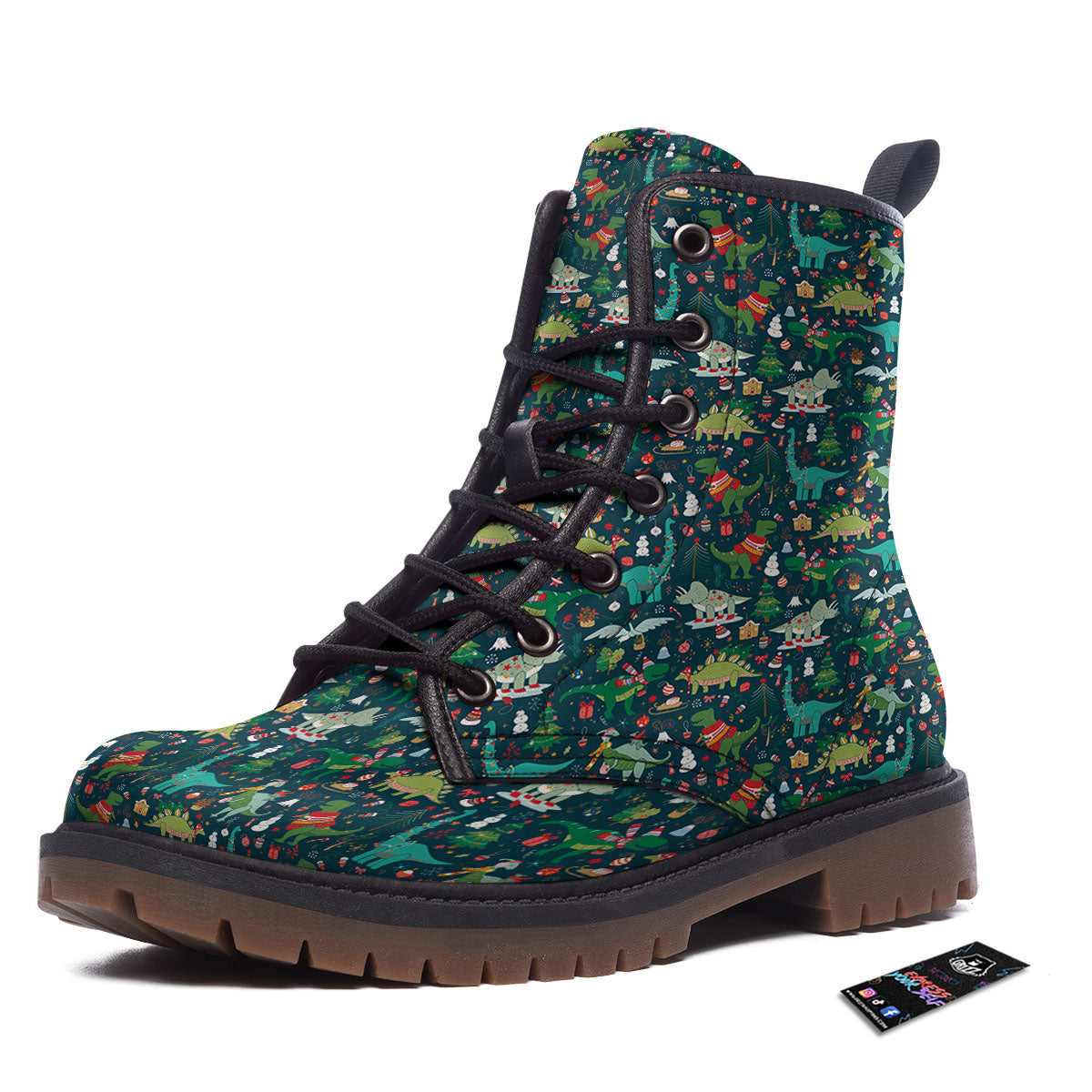 Christmas Animals Fun Print Pattern Work Boots-grizzshop