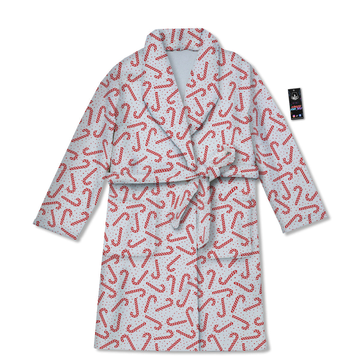 Christmas Candy Print Pattern Bathrobe-grizzshop