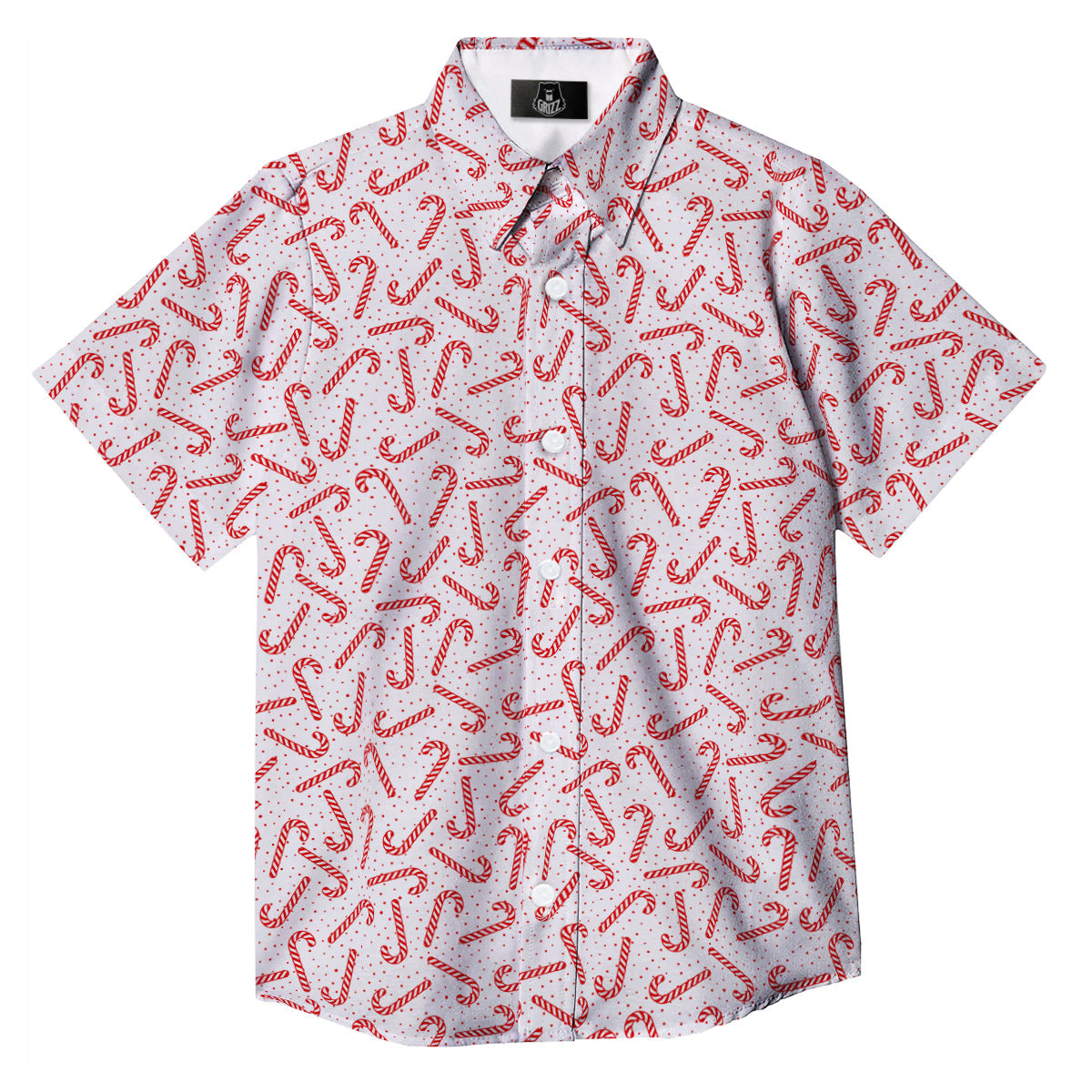 Christmas Candy Print Pattern Button Up Shirt-grizzshop