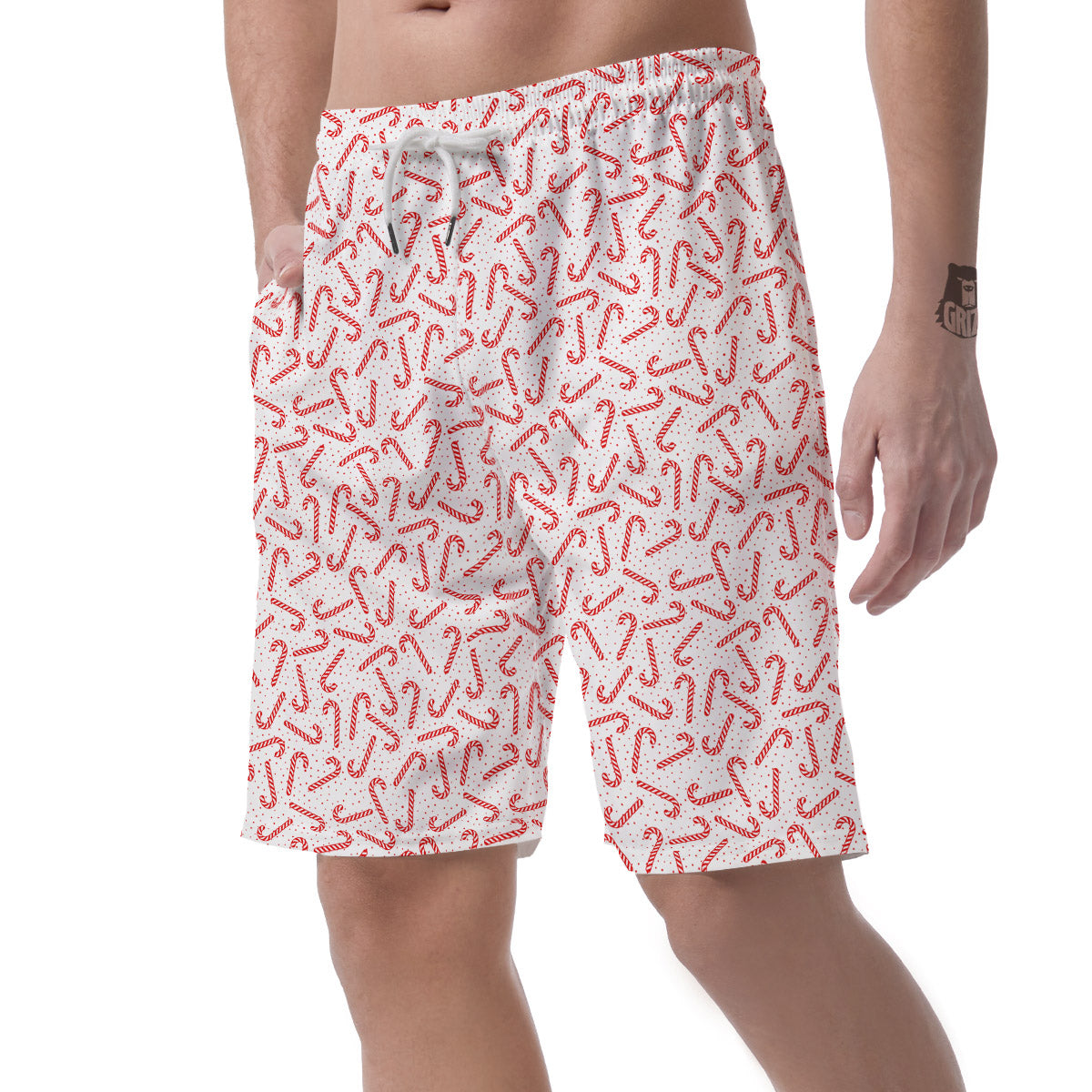 Christmas Candy Print Pattern Men's Shorts-grizzshop