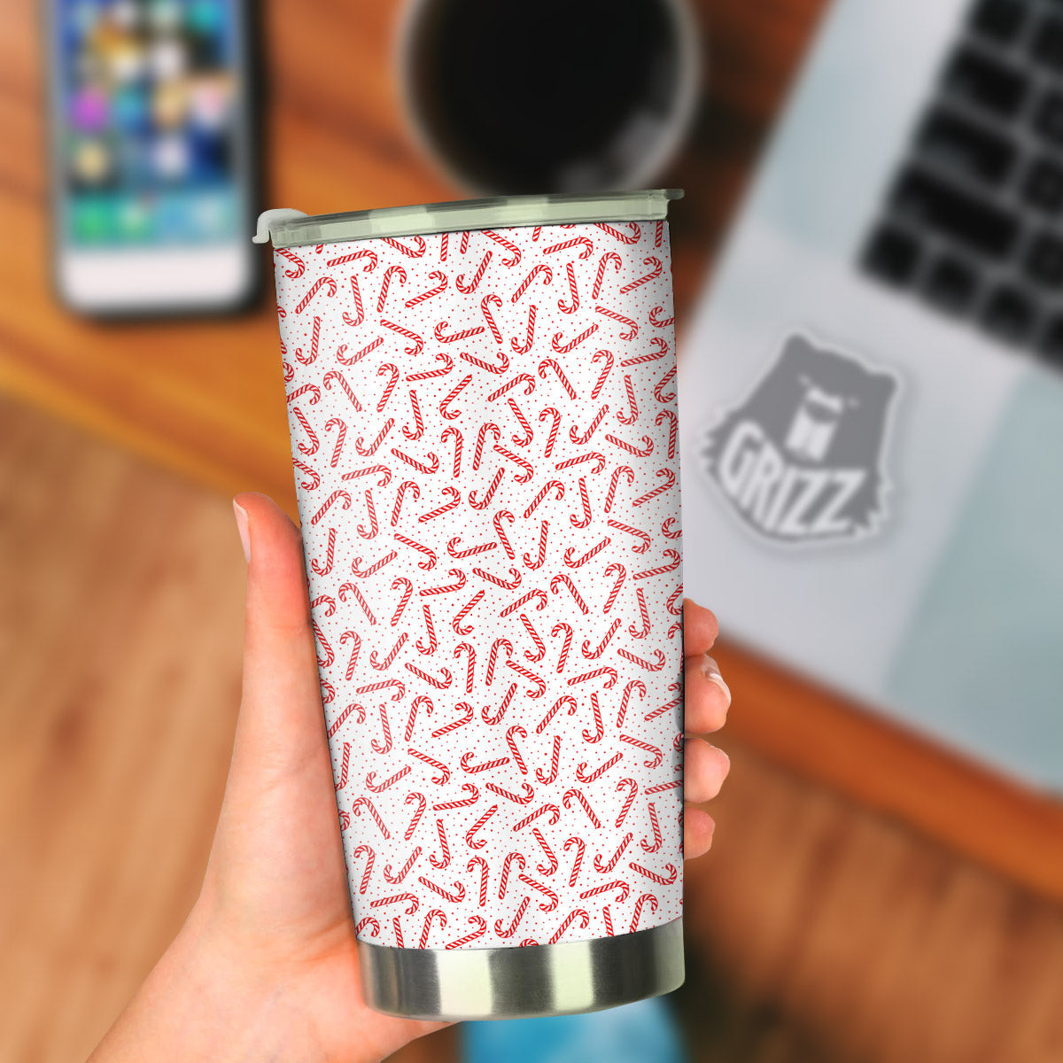Christmas Candy Print Pattern Tumbler-grizzshop