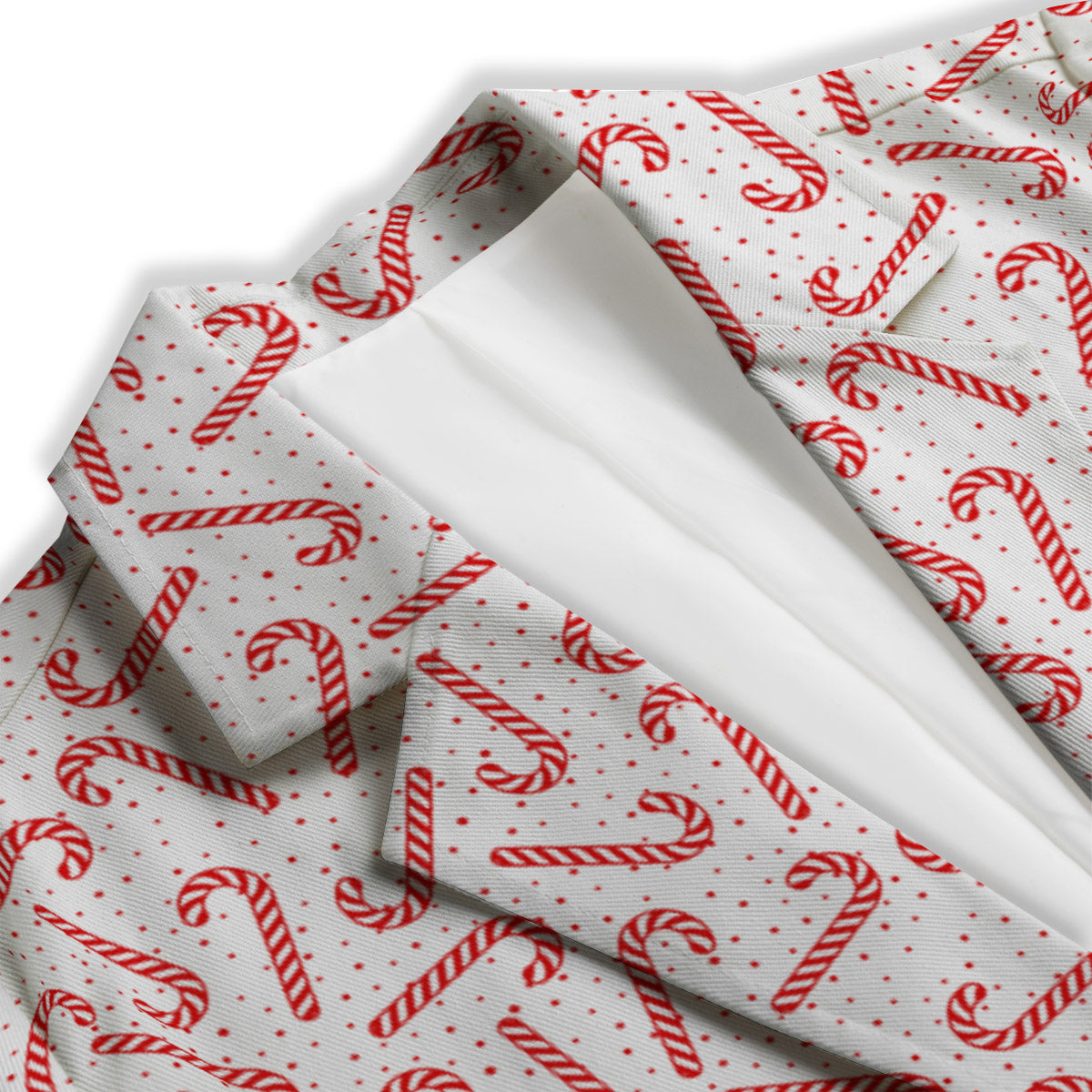 Christmas Candy Print Pattern Women's Blazer-grizzshop