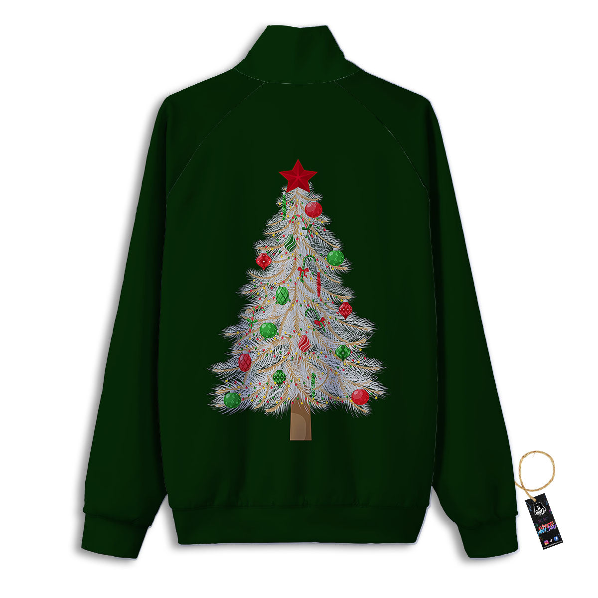 Christmas Decorated Tree Print Track Jacket-grizzshop