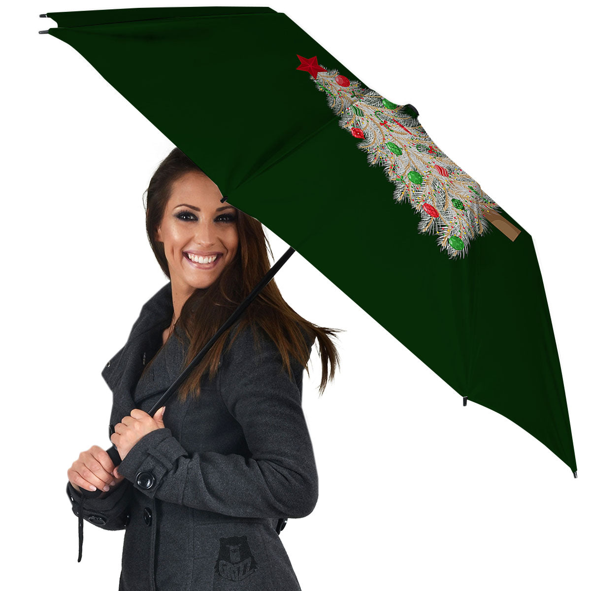 Christmas Decorated Tree Print Umbrella-grizzshop
