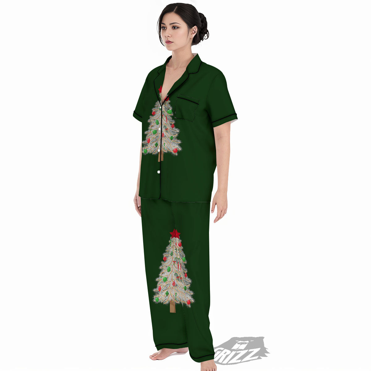 Christmas Decorated Tree Print Women's Pajamas Set-grizzshop