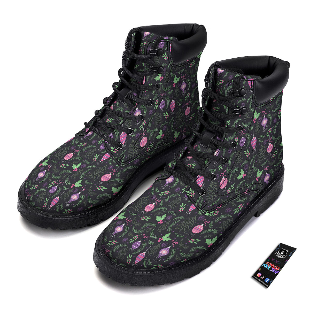 Christmas Decoration Print Pattern Boots-grizzshop