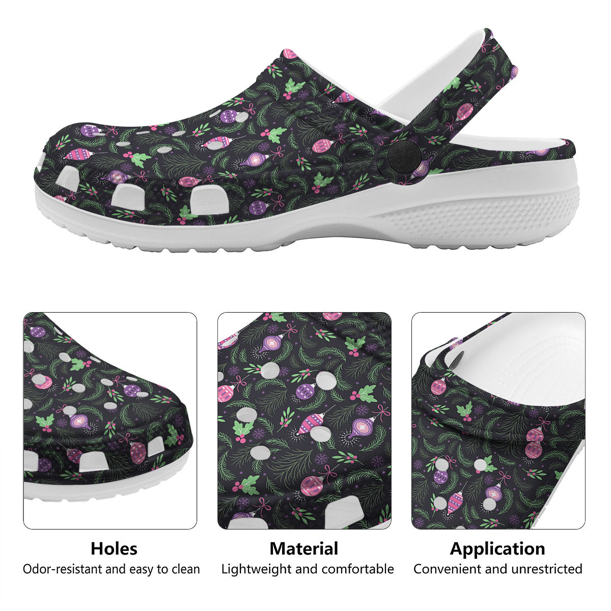 Christmas Decoration Print Pattern Clog-grizzshop