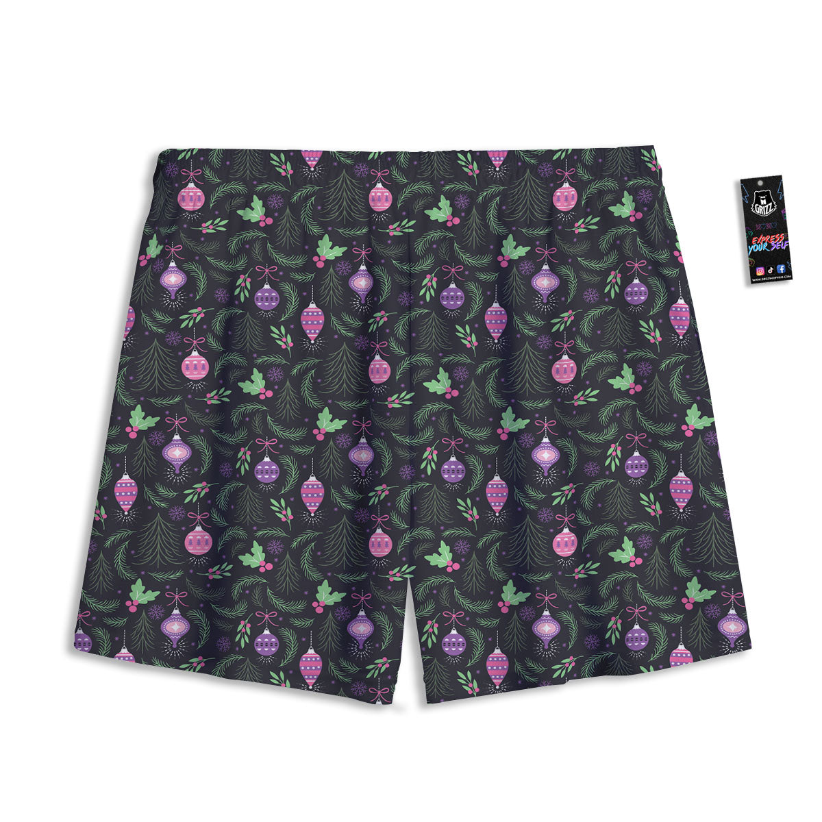 Christmas Decoration Print Pattern Mesh Shorts