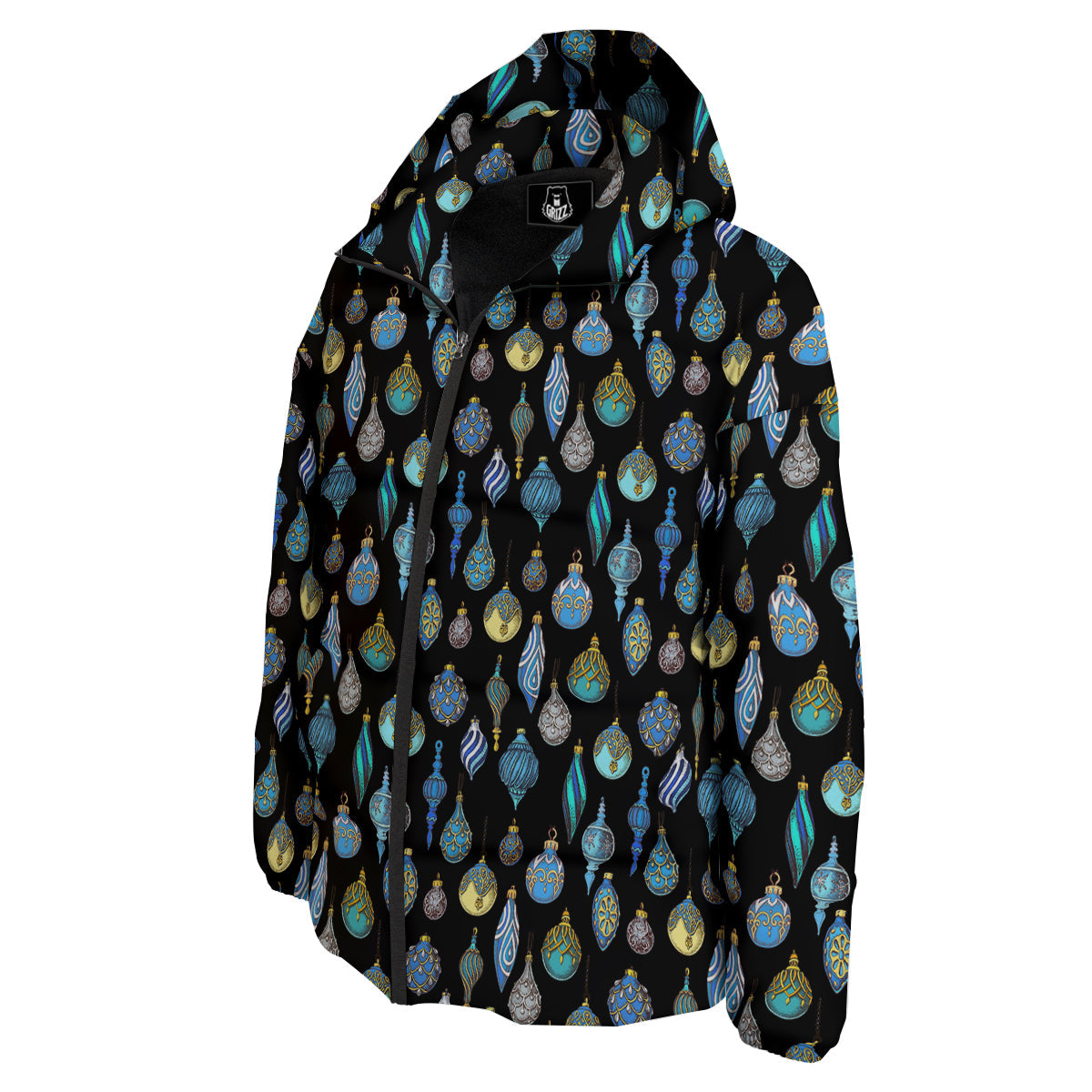 Christmas Decorations Drawing Print Pattern Down Jacket-grizzshop
