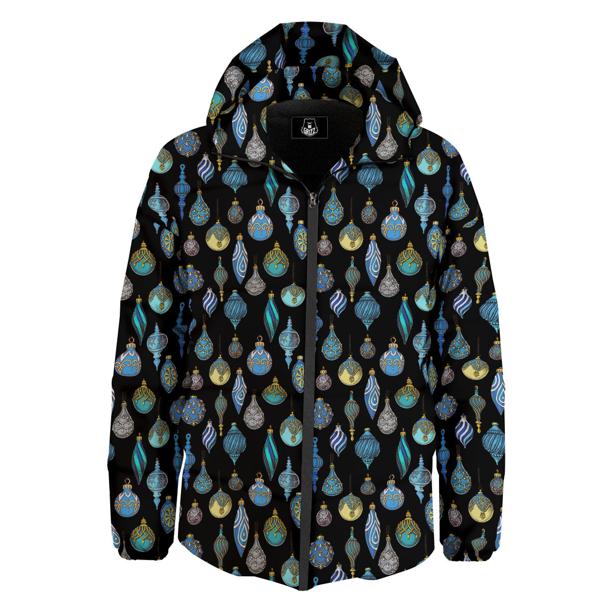Christmas Decorations Drawing Print Pattern Down Jacket-grizzshop