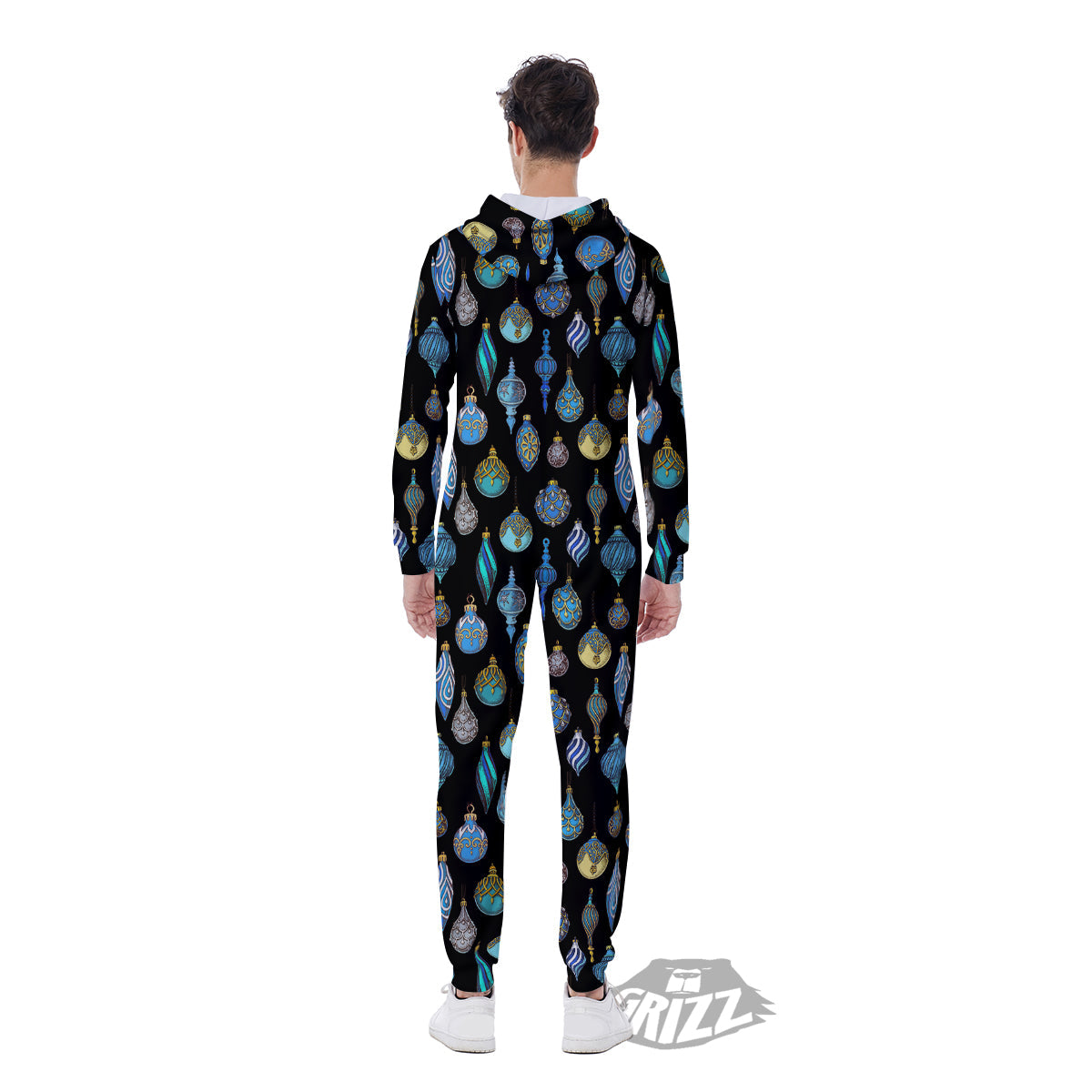Christmas Decorations Drawing Print Pattern Men's Jumpsuit-grizzshop