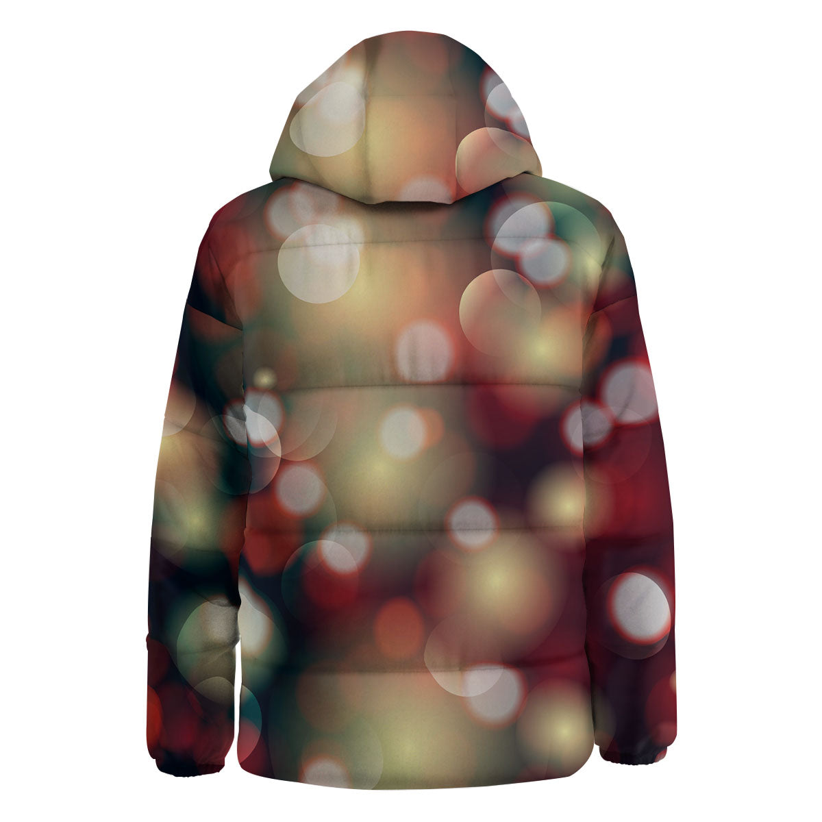 Christmas Defocused Lights Print Down Jacket-grizzshop