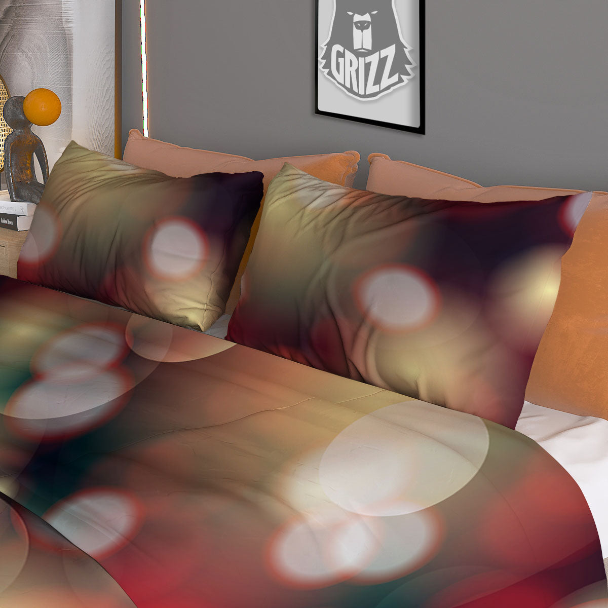 Christmas Defocused Lights Print Duvet Cover Bedding Set
