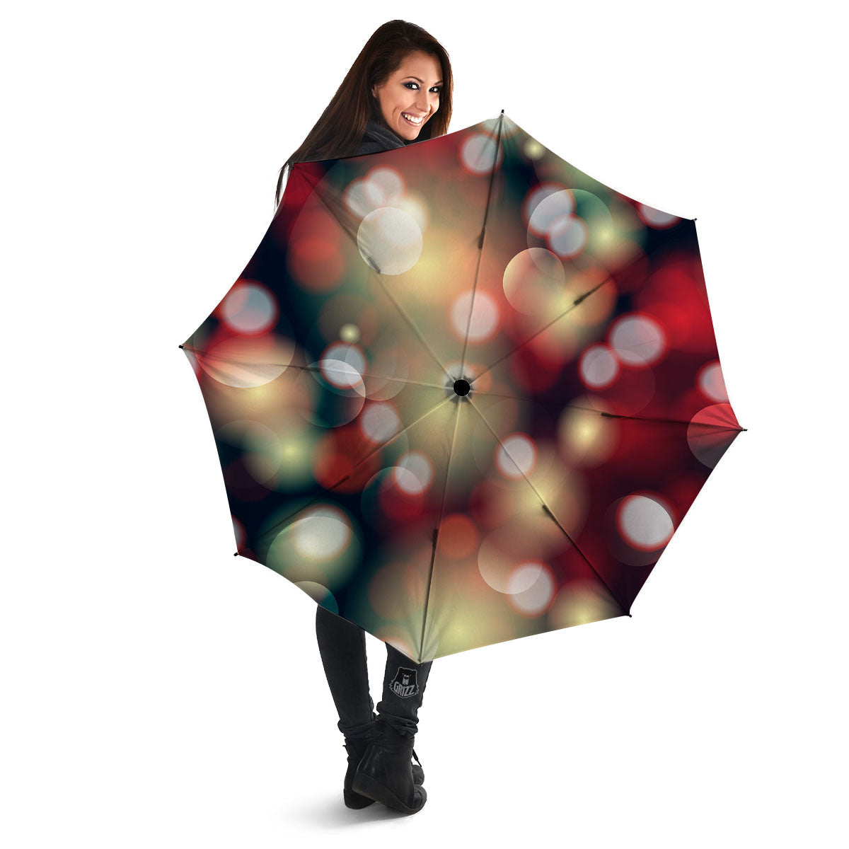 Christmas Defocused Lights Print Umbrella-grizzshop