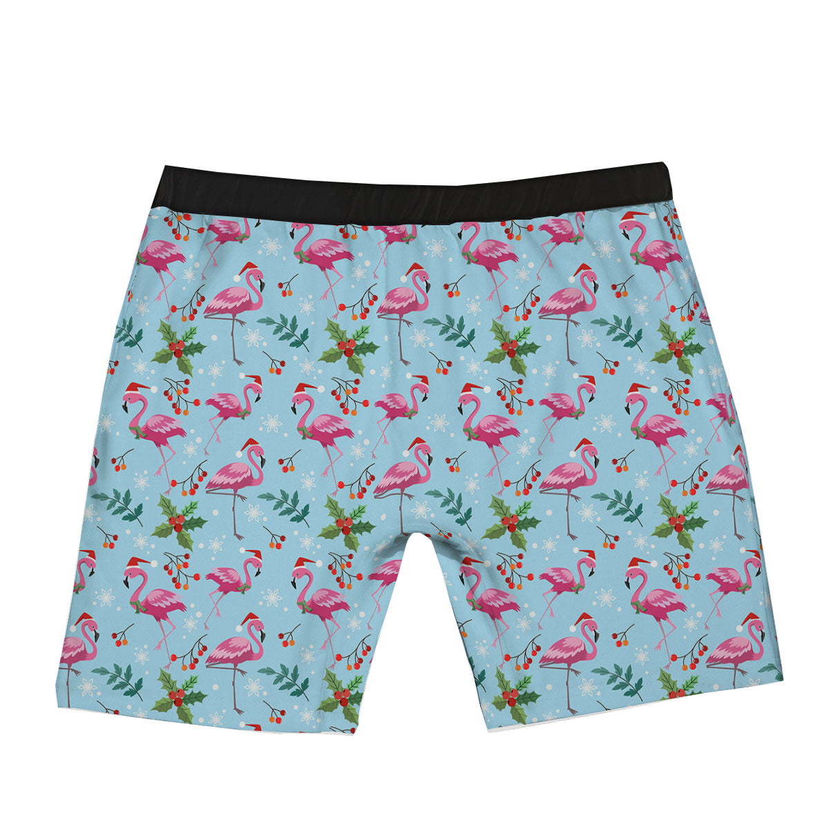 Christmas Flamingo Pink Print Pattern Boxer Briefs-grizzshop