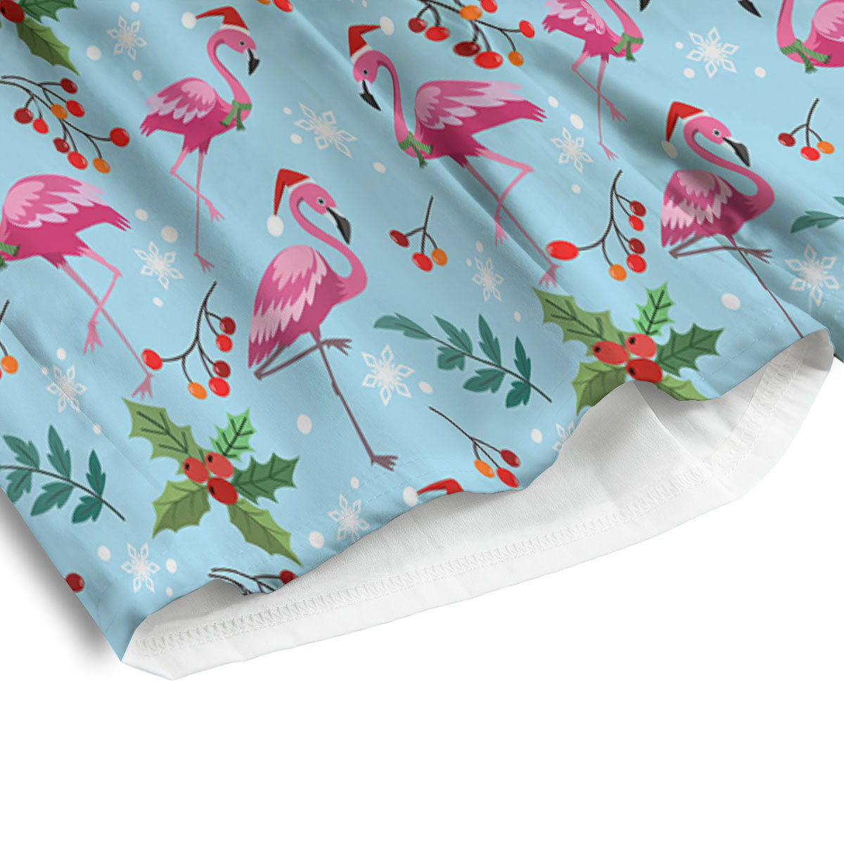Christmas Flamingo Pink Print Pattern Men's Athletic Shorts