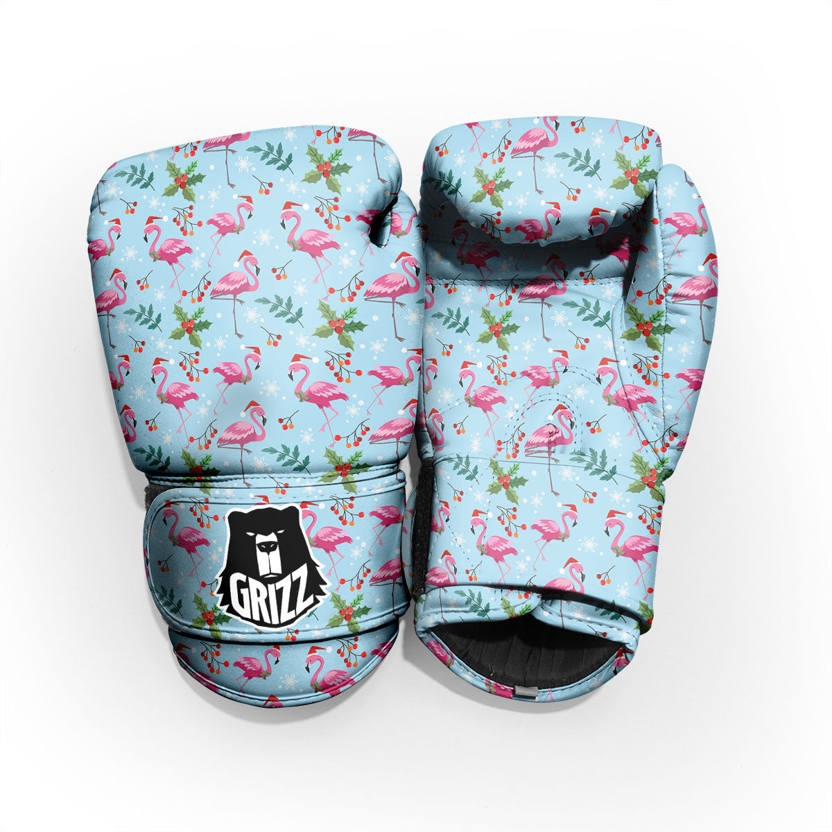 Christmas Flamingo Pink Print Pattern Pro Boxing Glove