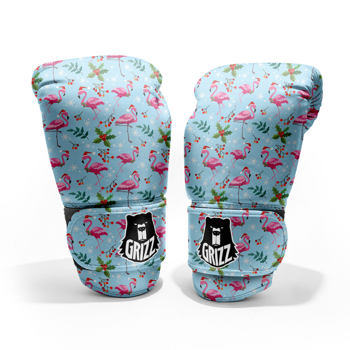 Christmas Flamingo Pink Print Pattern Pro Boxing Glove