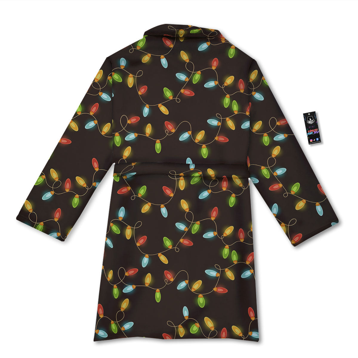 Christmas Lights Print Pattern Bathrobe-grizzshop