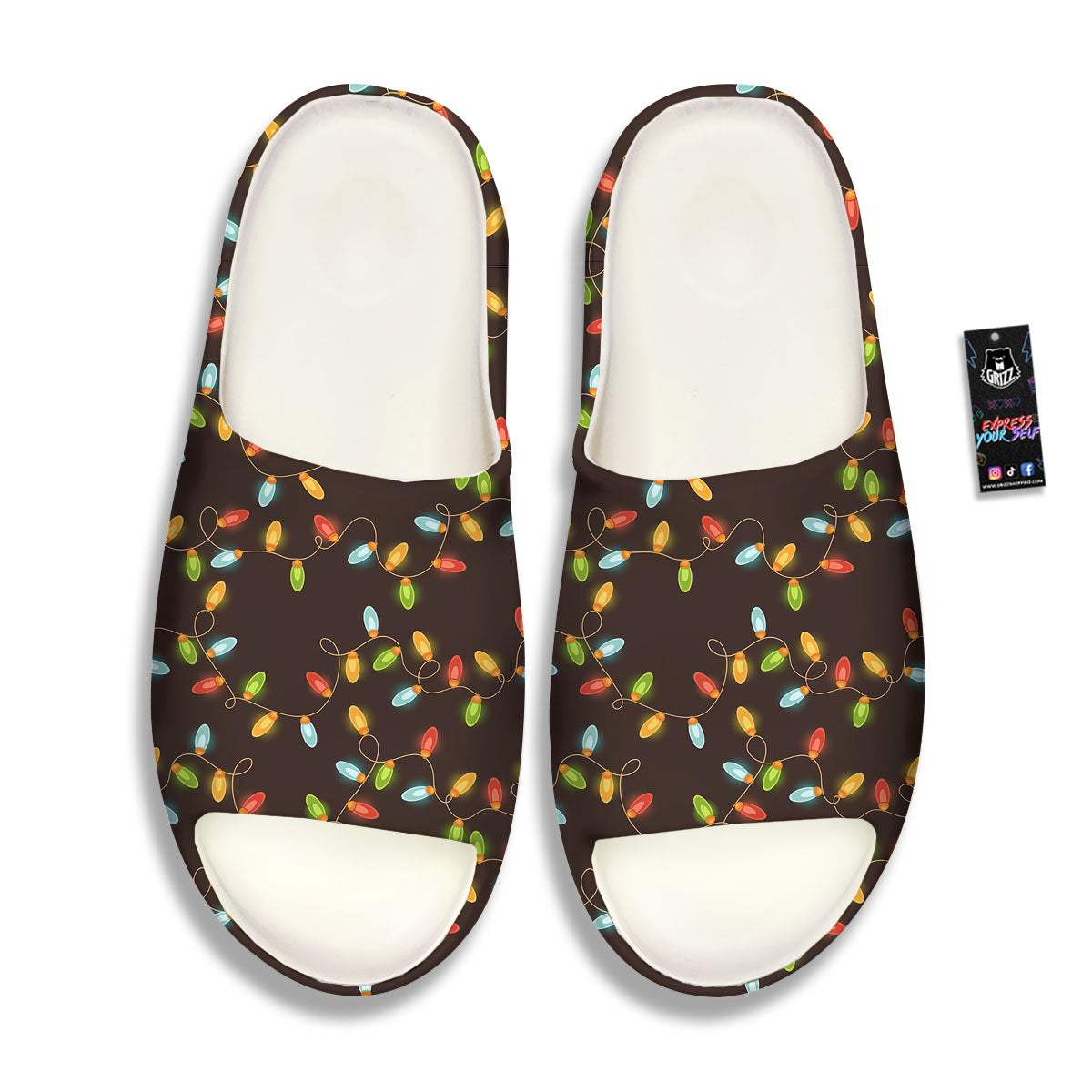 Christmas Lights Print Pattern Sandals-grizzshop