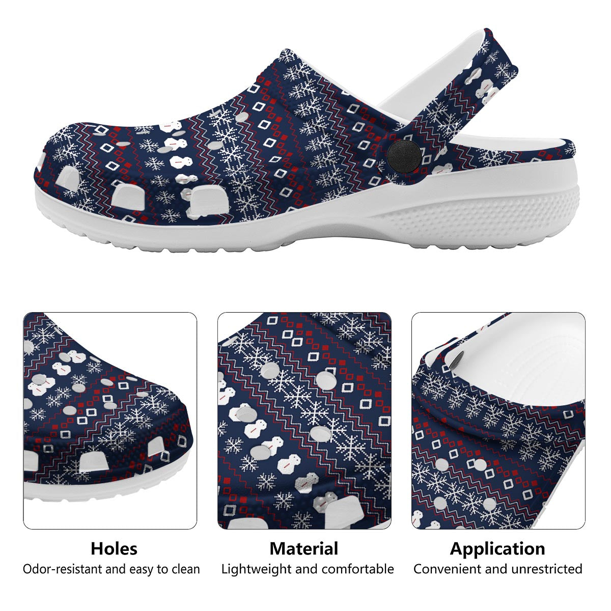 Christmas Scandinavian Print Pattern Clog-grizzshop
