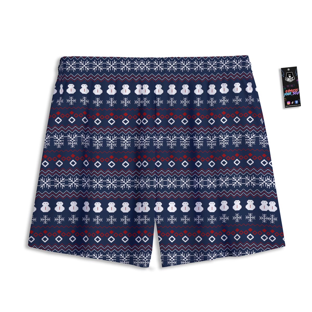 Christmas Scandinavian Print Pattern Mesh Shorts