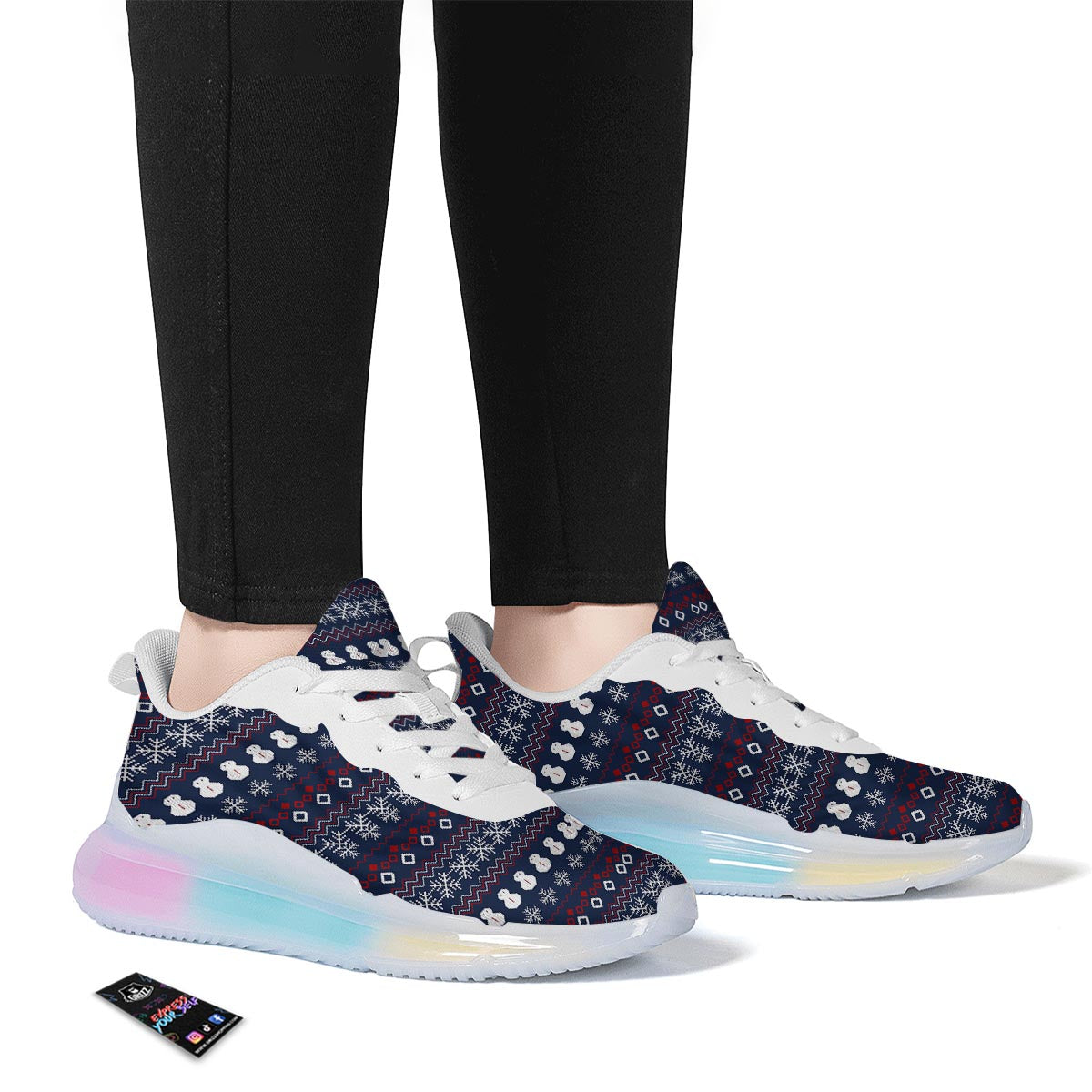 Christmas Scandinavian Print Pattern Running Sneakers-grizzshop