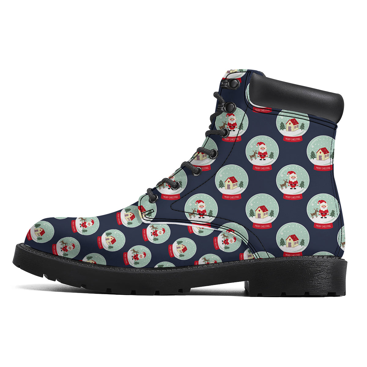 Christmas Snow Globe Print Pattern Boots-grizzshop