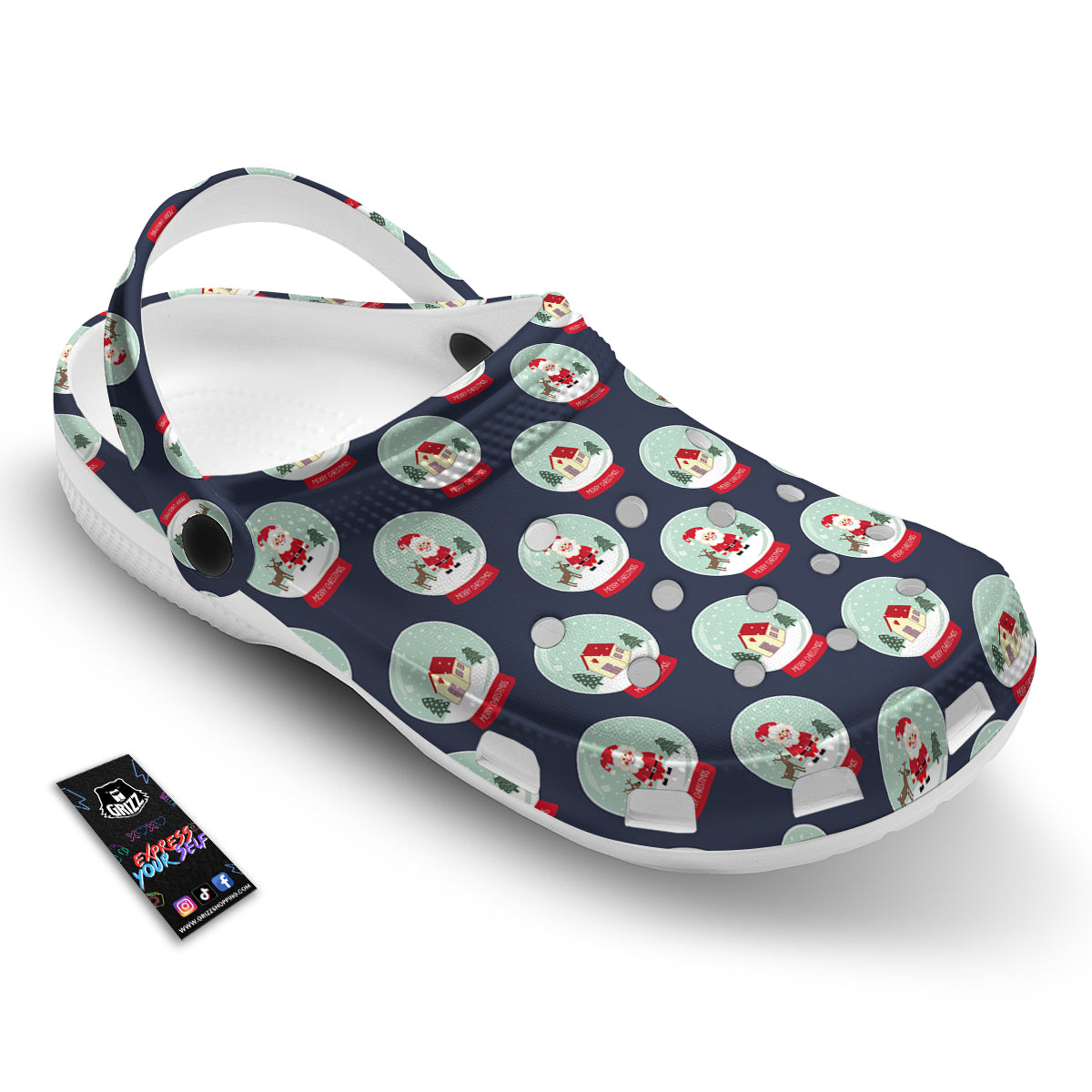Christmas Snow Globe Print Pattern Clog-grizzshop