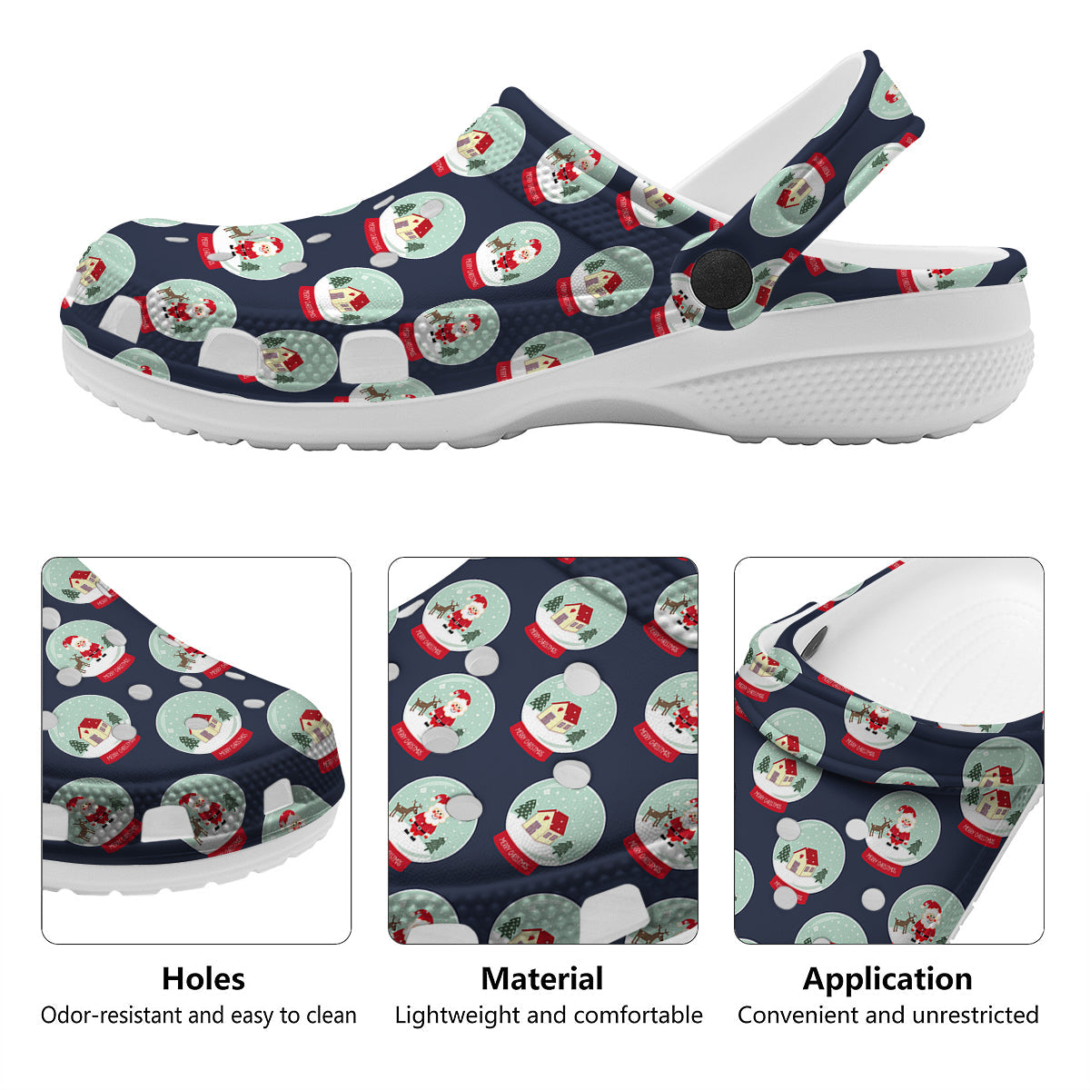 Christmas Snow Globe Print Pattern Clog-grizzshop