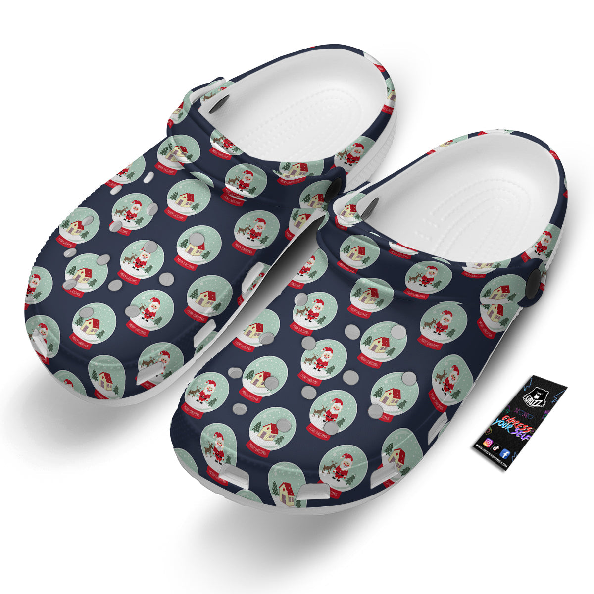 Christmas Snow Globe Print Pattern Clog-grizzshop