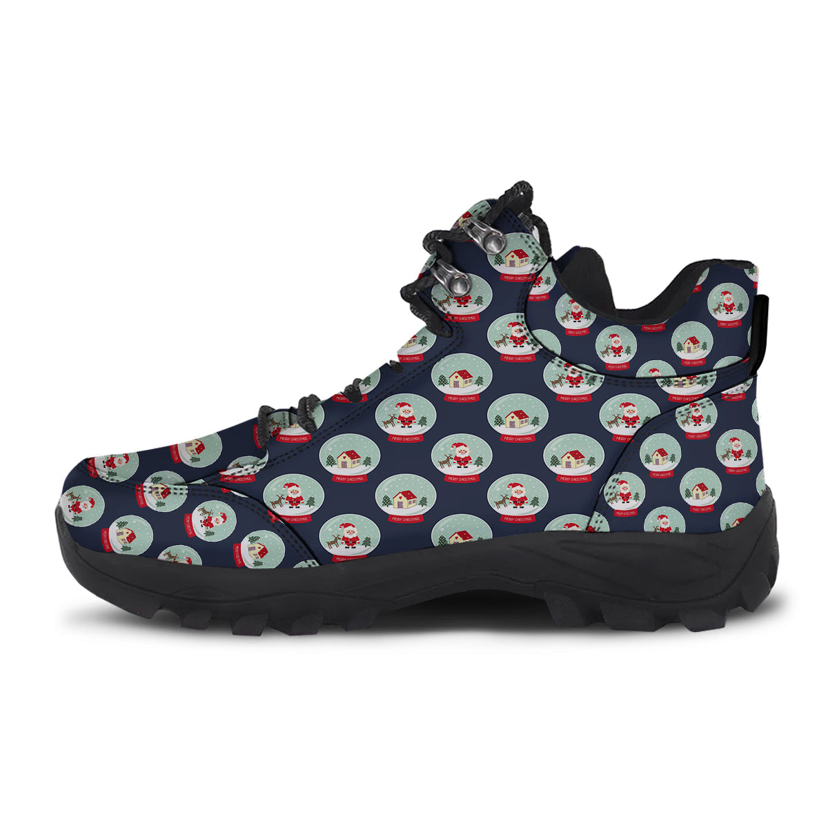 Christmas Snow Globe Print Pattern Hiking Shoes-grizzshop