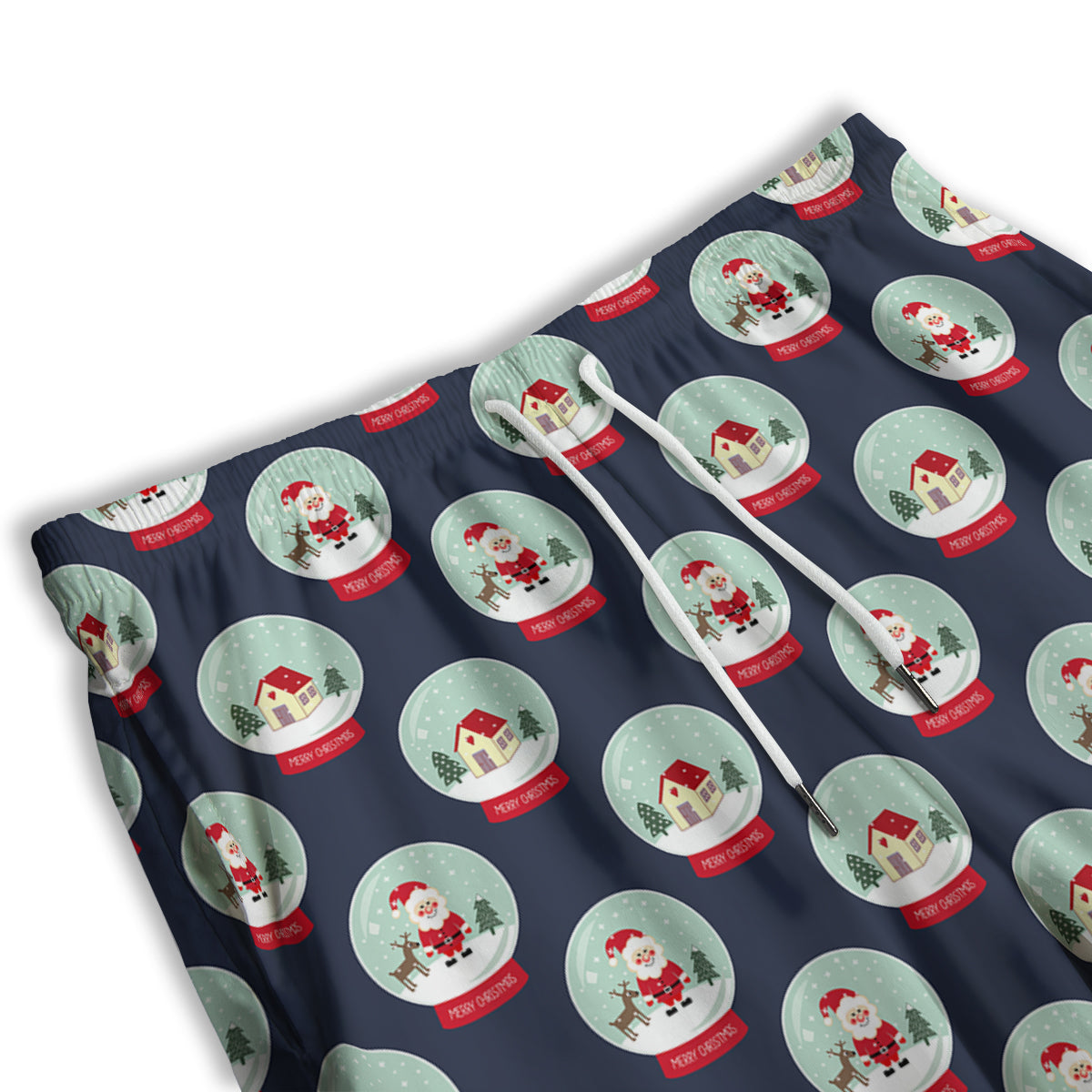 Christmas Snow Globe Print Pattern Men's Athletic Shorts