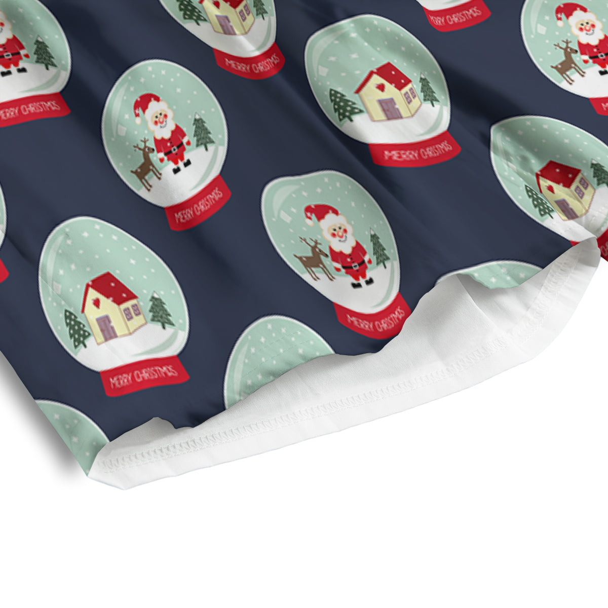 Christmas Snow Globe Print Pattern Men's Athletic Shorts
