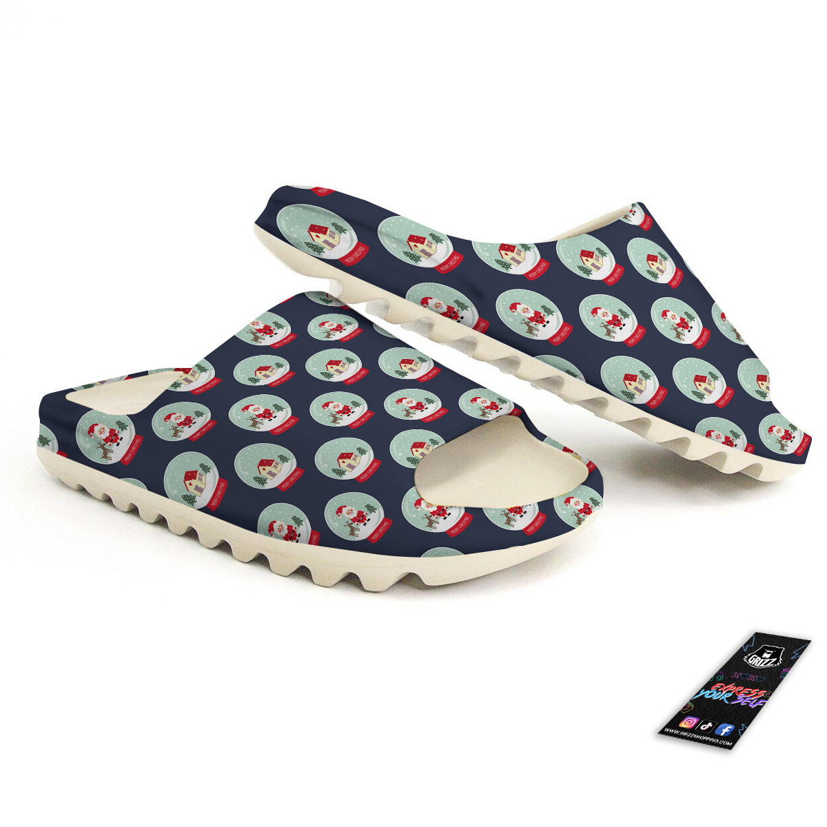 Christmas Snow Globe Print Pattern Sandals-grizzshop
