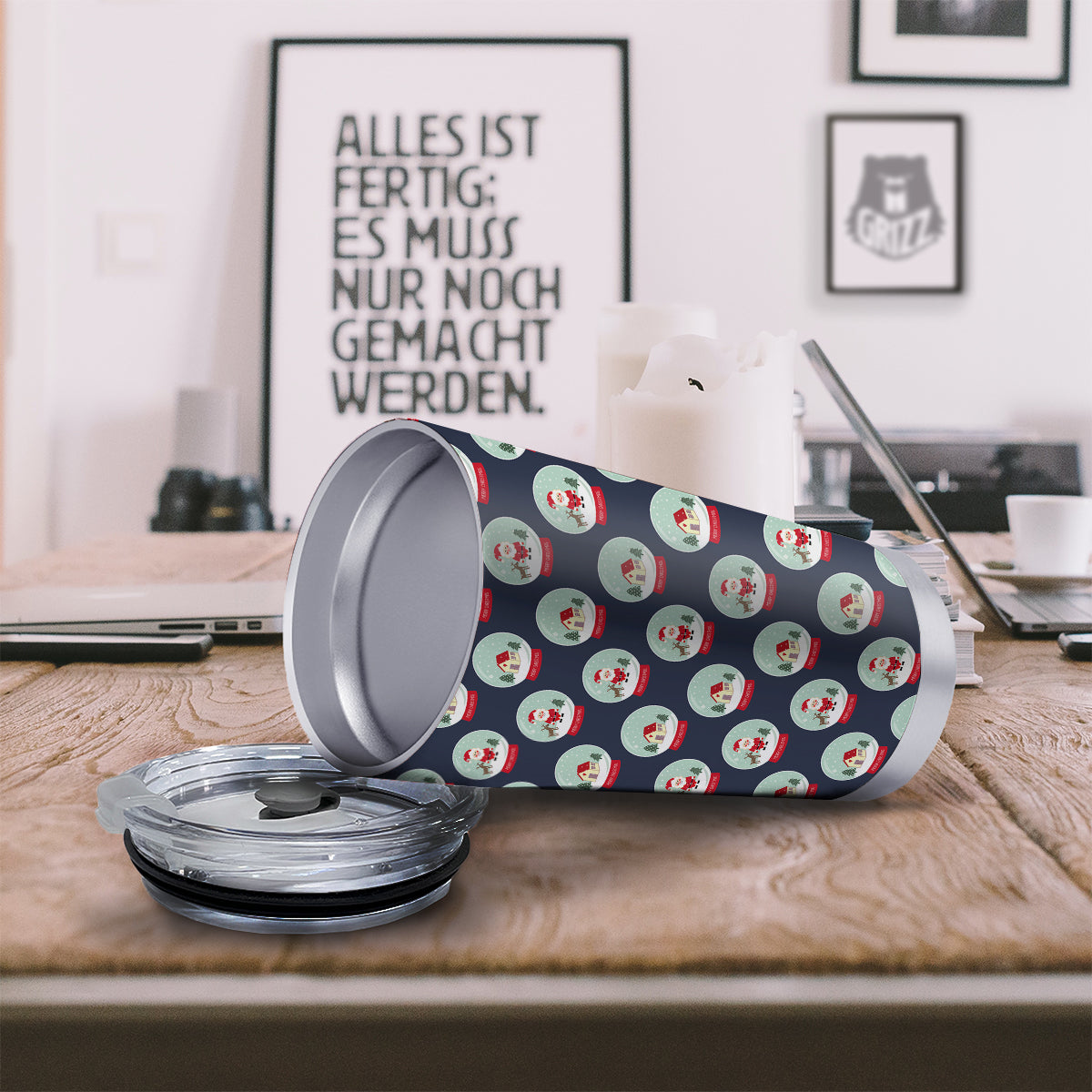 Christmas Snow Globe Print Pattern Tumbler-grizzshop