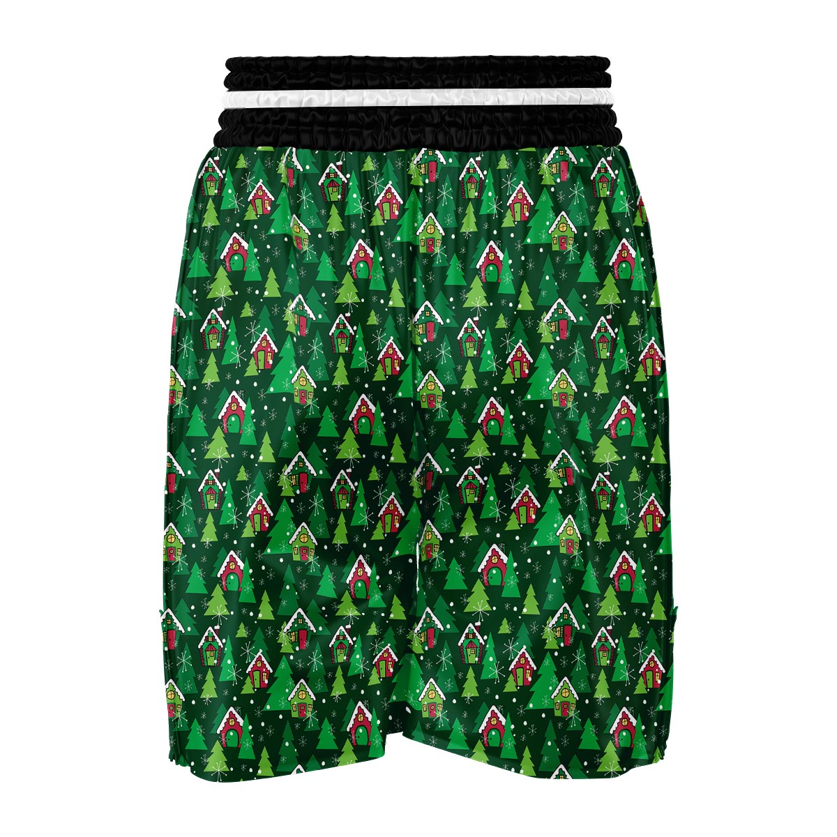 Christmas Tree Pattern Print Boxing Shorts-grizzshop
