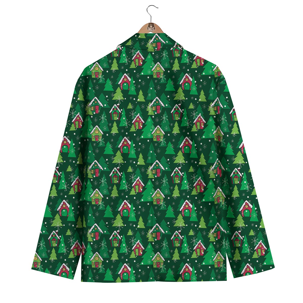 Christmas Tree Pattern Print Men's Blazer-grizzshop