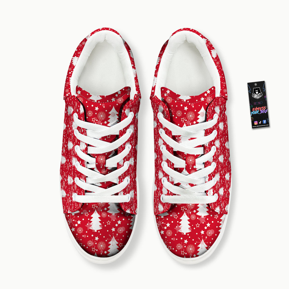 Christmas Tree Polka Dot Print Pattern Platform Shoes-grizzshop
