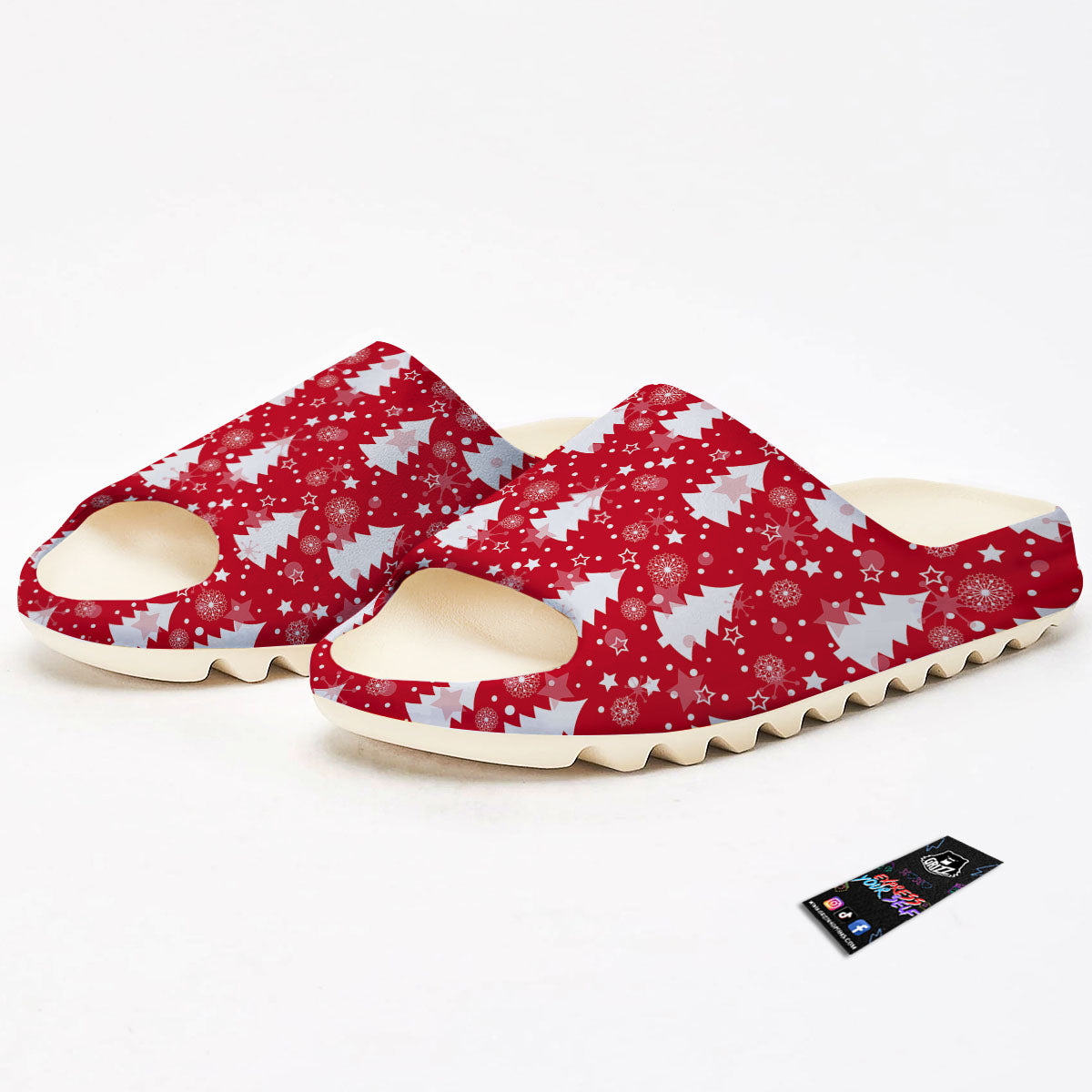 Christmas Tree Polka Dot Print Pattern Sandals-grizzshop