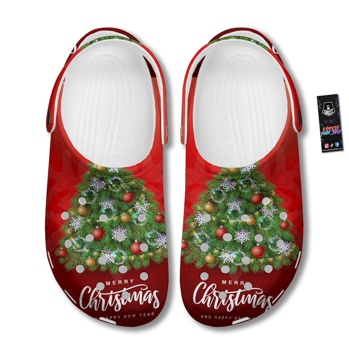 Christmas Tree Print Clog-grizzshop
