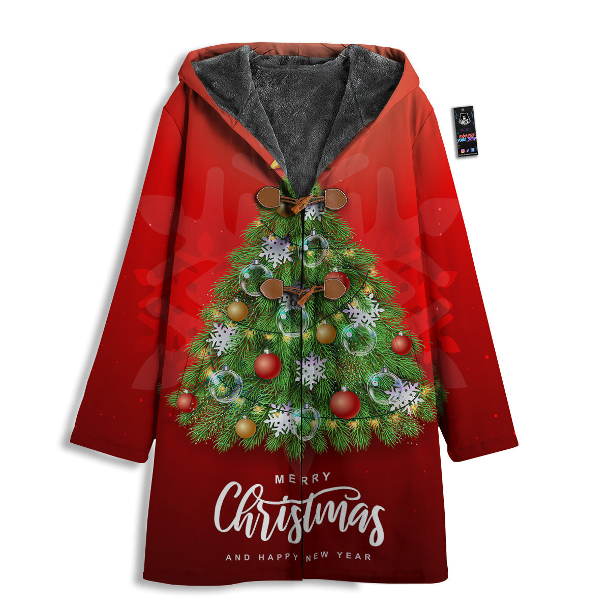 Christmas Tree Print Men's Windbreaker Jacket-grizzshop