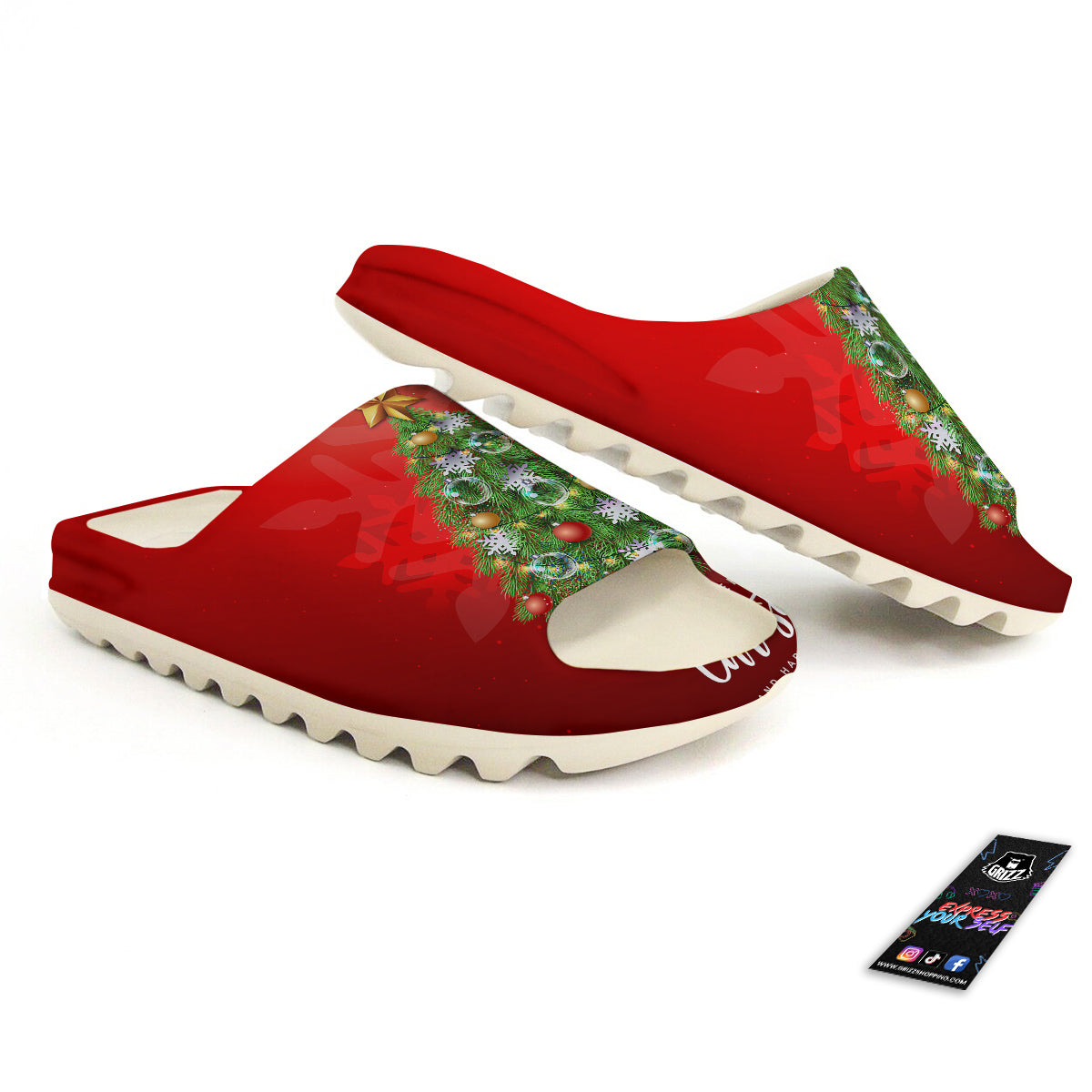 Christmas Tree Print Sandals-grizzshop