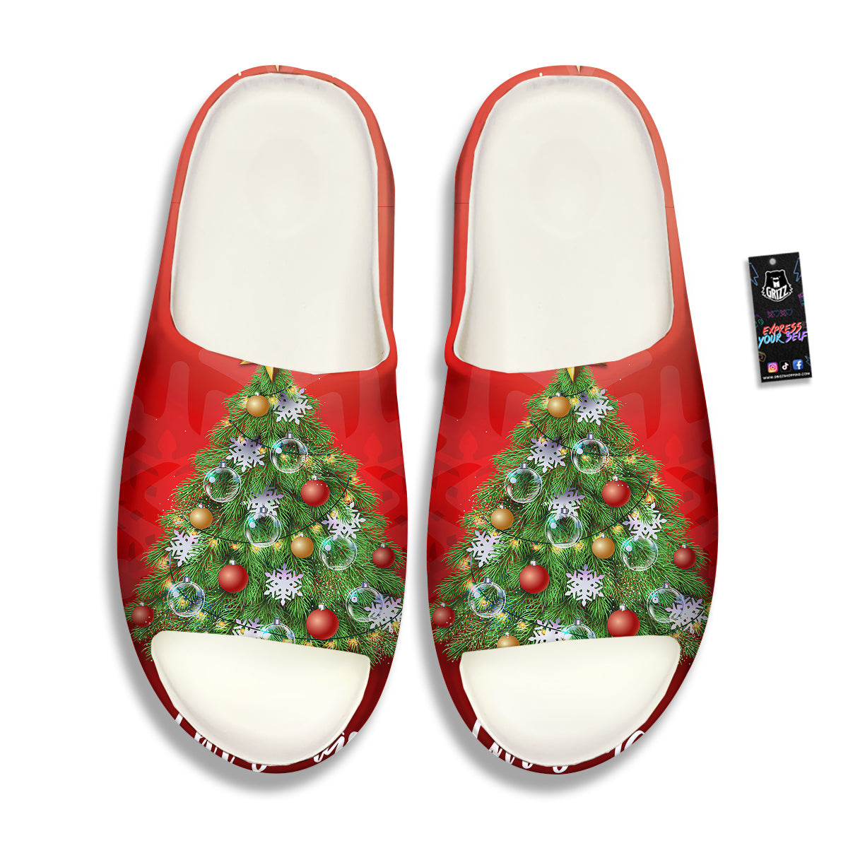Christmas Tree Print Sandals-grizzshop