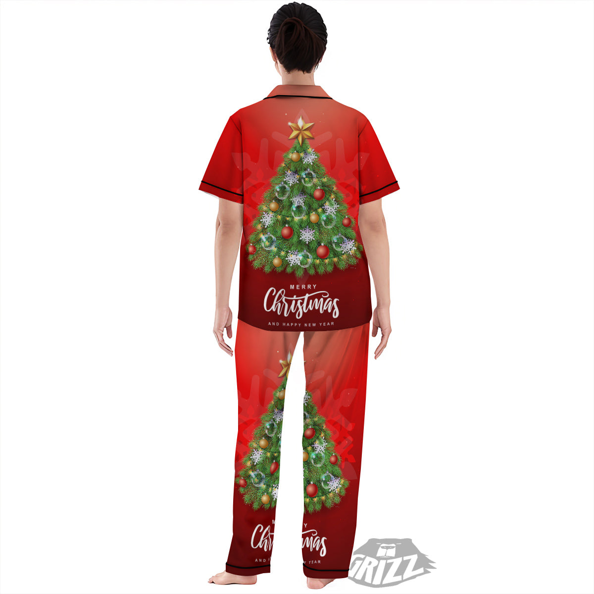 Christmas Tree Print Women's Pajamas Set-grizzshop