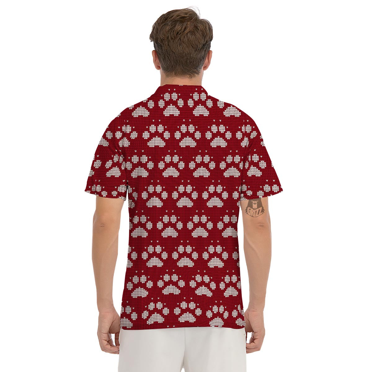 Christmas Ugly Paw Men's Golf Shirts-grizzshop
